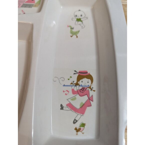 Peco Melamine Childs Sectioned Meal Tray 12x9 inch Shin-San 1983 geese fairy - Picture 6 of 12